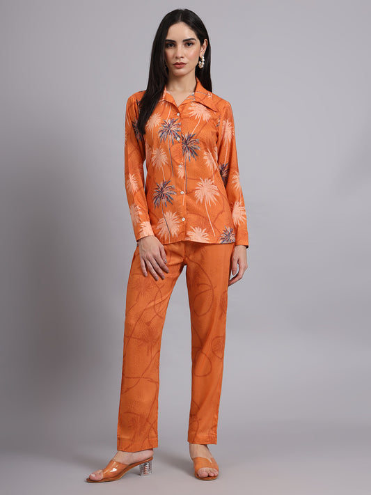 Rusty orange palm co-ord set