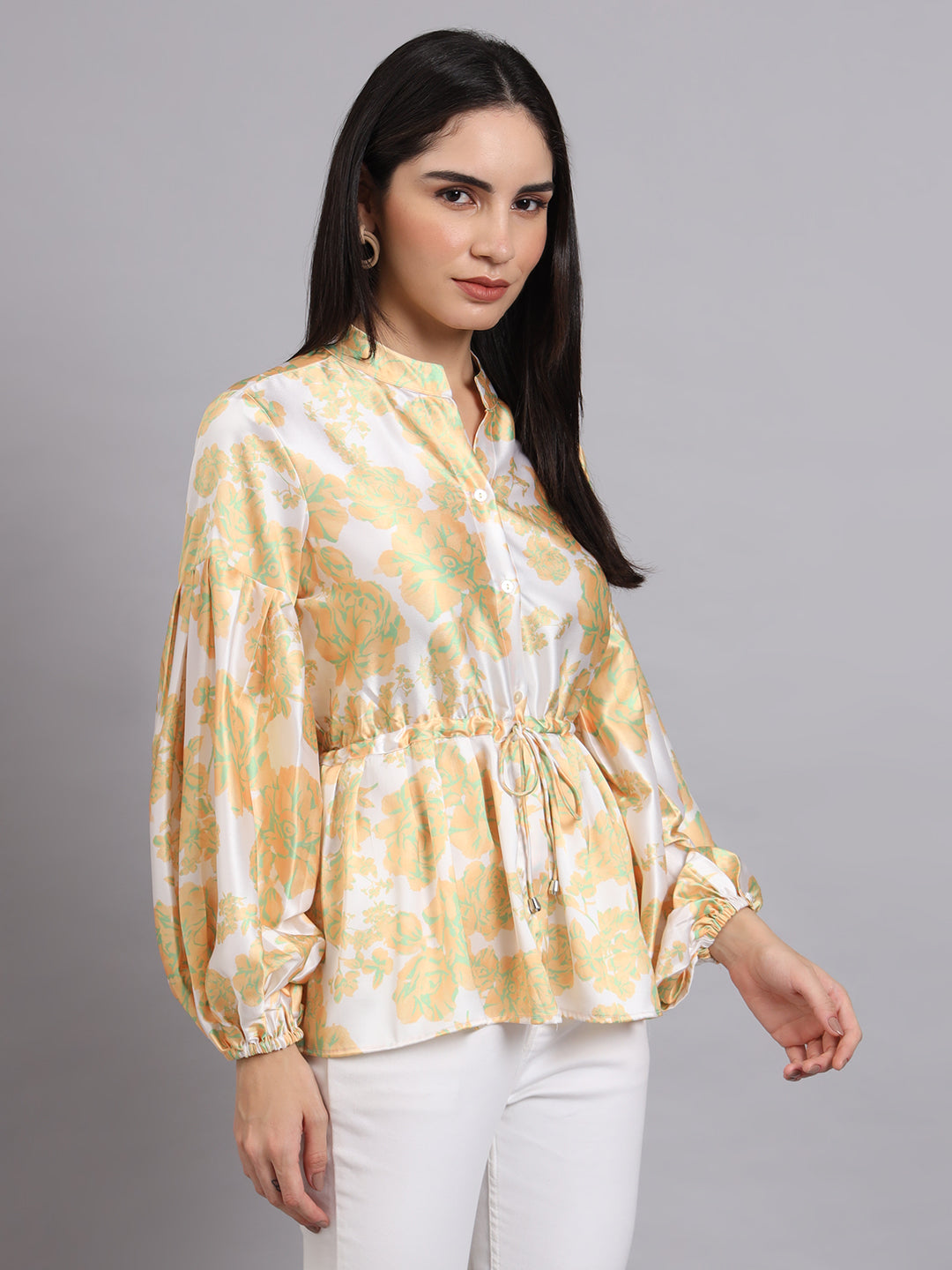 Blossomy puff sleeves top