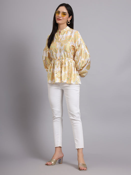 Blossomy puff sleeves top