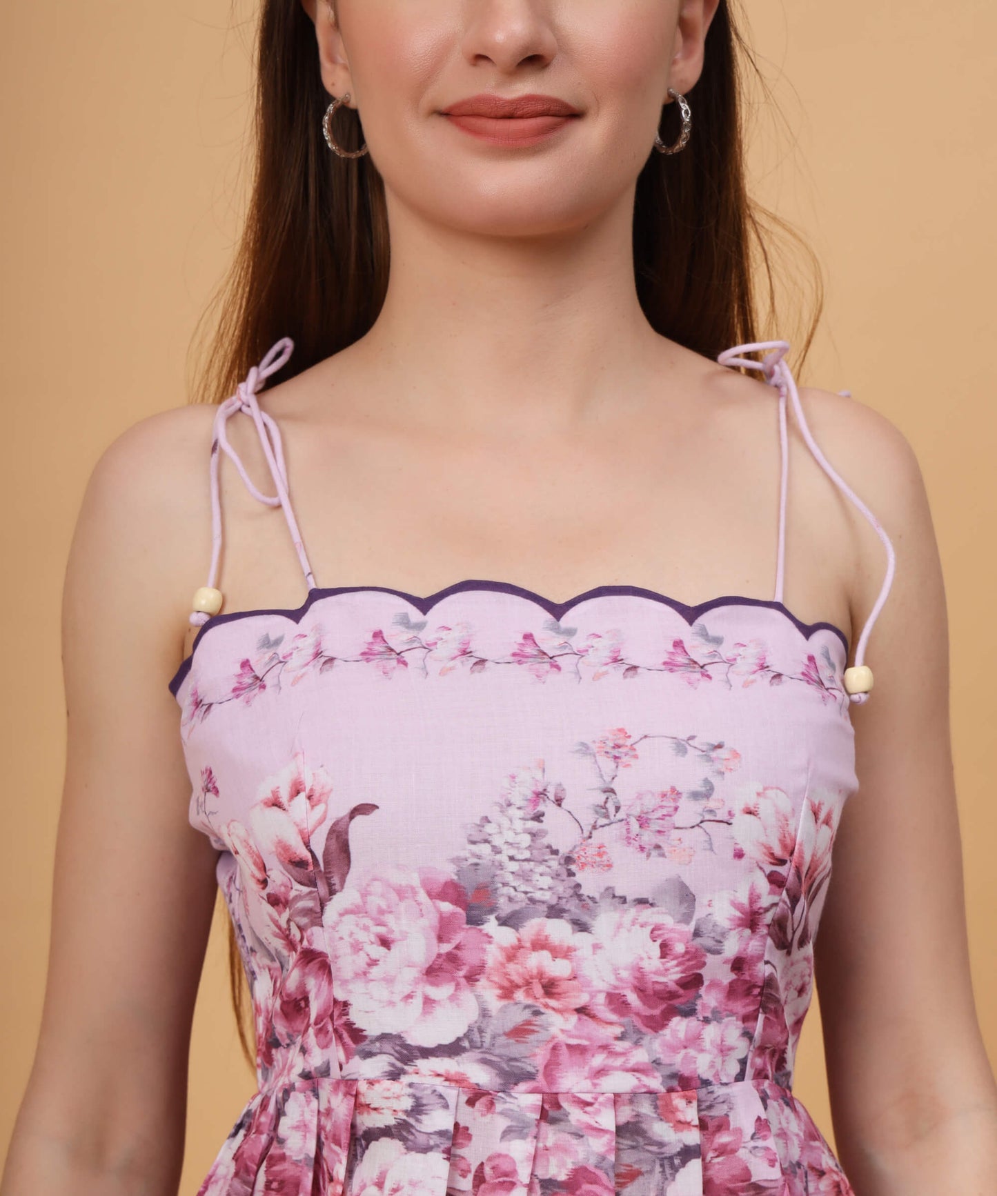 Halter neck pink floral top